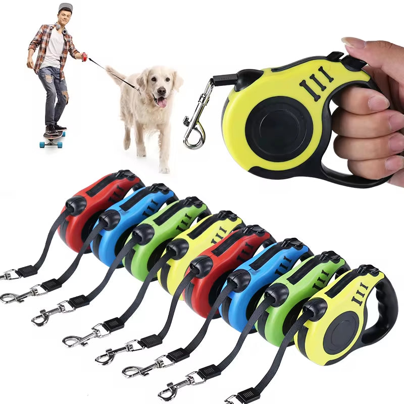 Retractable Dog Leash - 3 Meters & 5 Meters Automatic Flexible Traction Rope for Small, Medium, and Large Dogs