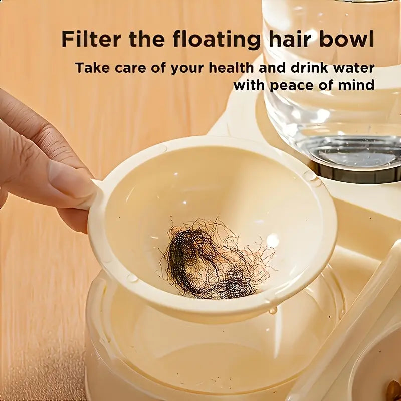 Automatic 2-in-1 Cat Feeder and Water Dispenser with Gravity Feeding Station, BPA-Free Design, Dry-Wet Separation, Ideal for Indoor Cats and Dogs, Travel-Friendly