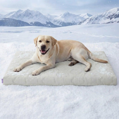 Lesure Orthopedic Cooling Dog Mat - Q-Max>0.5 with Washable Cover and Non-Slip Egg Crate Foam for Extra Large Dogs