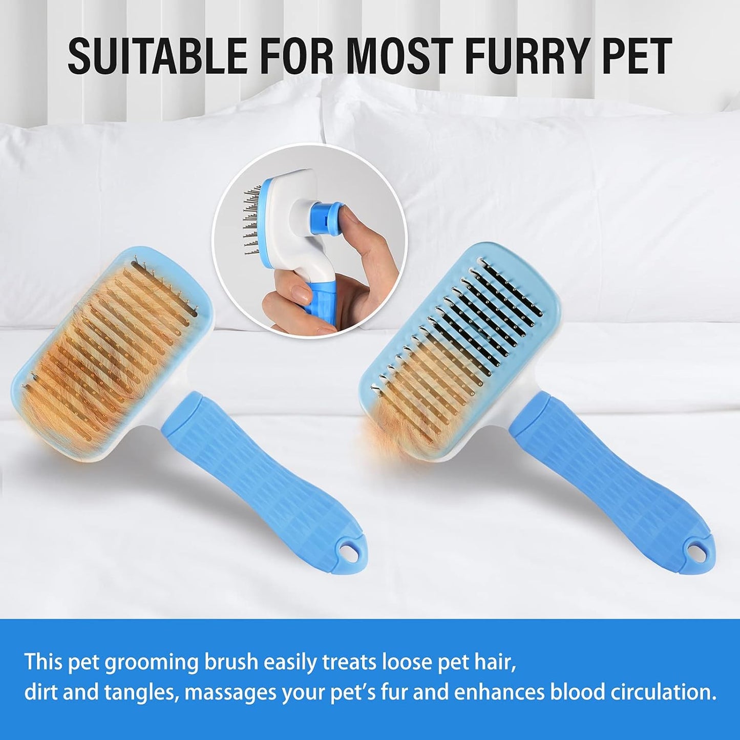 Professional Pet Deshedding Brush - Reduces Shedding by Up to 90%, Effectively Removes Loose Undercoat and Mats for Dogs and Cats with Short or Long Thick Hair