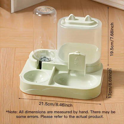 Automatic 2-in-1 Cat Feeder and Water Dispenser with Gravity Feeding Station, BPA-Free Design, Dry-Wet Separation, Ideal for Indoor Cats and Dogs, Travel-Friendly