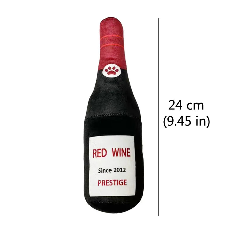 Interactive Plush Dog Toy - Beer Bottle Shape, Squeaky Chew Toy for Small and Large Dogs, Promotes Dental Health and Engaging Playtime