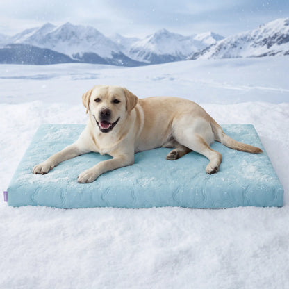 Lesure Orthopedic Cooling Dog Mat - Q-Max>0.5 with Washable Cover and Non-Slip Egg Crate Foam for Extra Large Dogs
