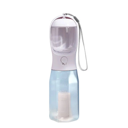 3-in-1 Portable Water Bottle and Travel Bowl for Dogs with Food Container and Waste Bag Holder - 20oz Blue, Ideal for Outdoor Activities and Hiking