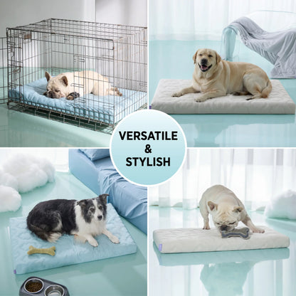 Lesure Orthopedic Cooling Dog Mat - Q-Max>0.5 with Washable Cover and Non-Slip Egg Crate Foam for Extra Large Dogs